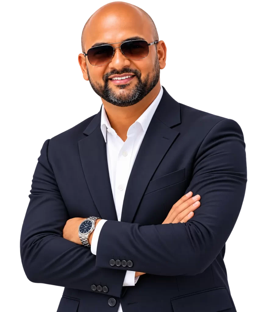 Lions Technologies team member in a professional business suit