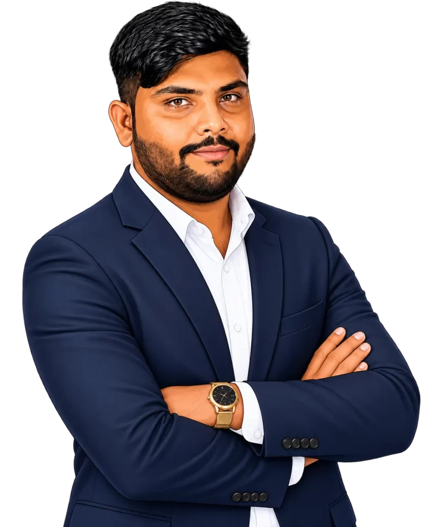 Lions Technologies team member in a professional business suit