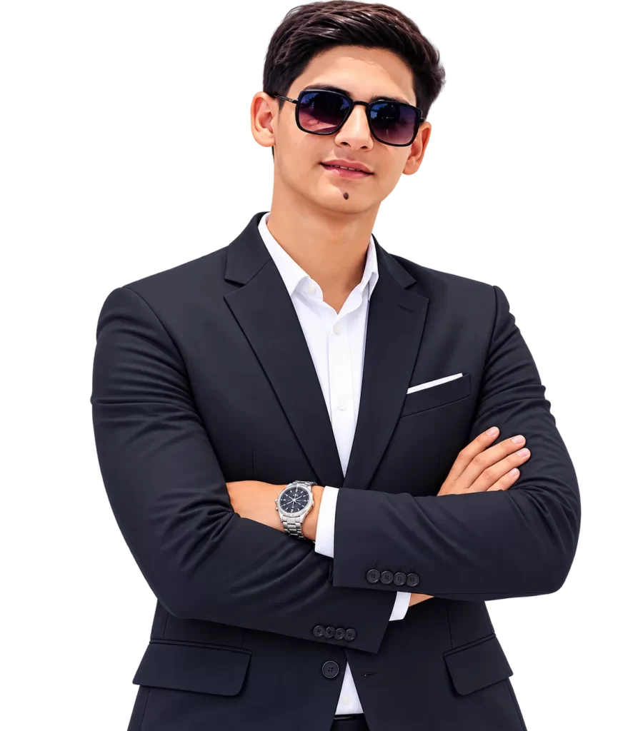 Lions Technologies team member in a professional business suit